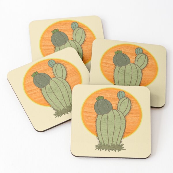 Item preview, Retro Cactus Sunset Southwest Plant Art designed and sold by 3DDesignSpot.