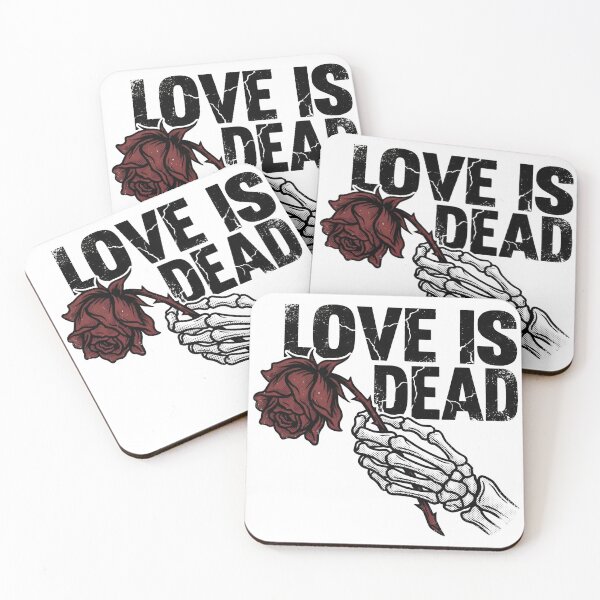 Item preview, Love is Dead - Anti-Valentine Skeleton Hand with Rose - Grunge Style designed and sold by DreamSpaceCon.