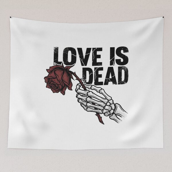 Item preview, Love is Dead - Anti-Valentine Skeleton Hand with Rose - Grunge Style designed and sold by DreamSpaceCon.