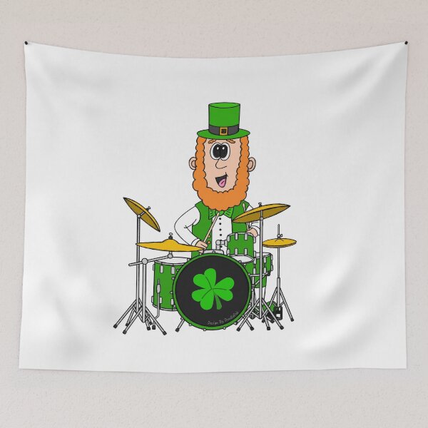 Item preview, Leprechaun Playing Drums, St Patrick's Day Irish Music Drummer designed and sold by doodlerob.
