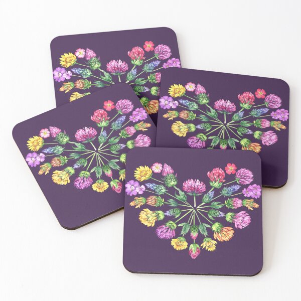 Item preview, Heart made of wildflowers, colorful clover designed and sold by LiskoDesign.
