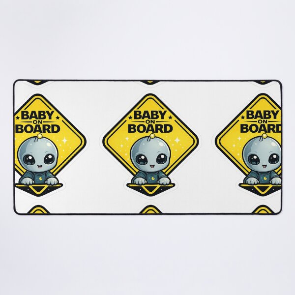 Item preview, Cute Alien Baby On Board – Funny Space Warning Sign Design for Cars, Stickers & T-Shirts designed and sold by KhattabyEDArt.
