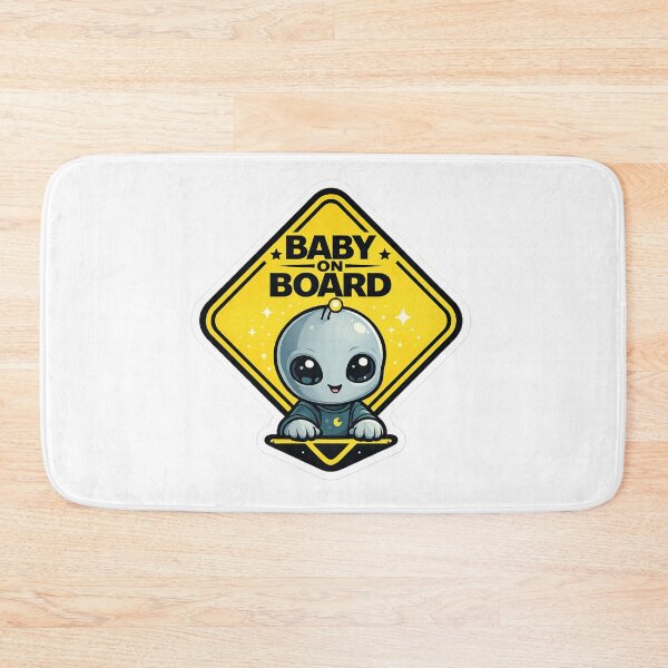 Item preview, Cute Alien Baby On Board – Funny Space Warning Sign Design for Cars, Stickers & T-Shirts designed and sold by KhattabyEDArt.
