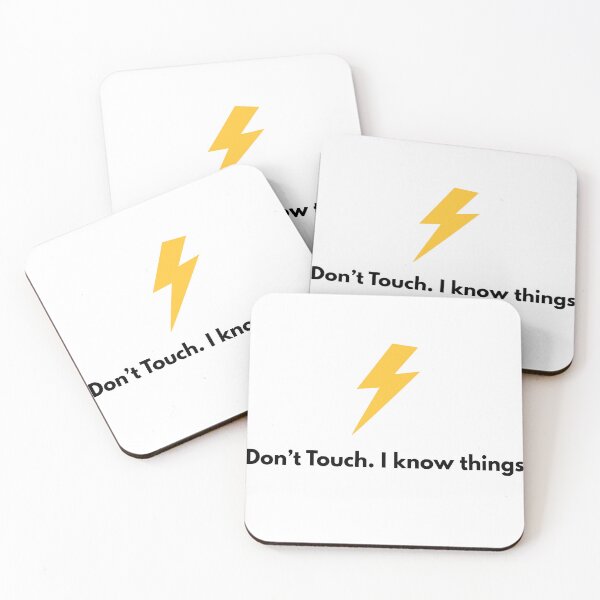 Item preview, Don’t Touch. I Know Things – Electrician Lightning Sticker designed and sold by FunnyBunny110.
