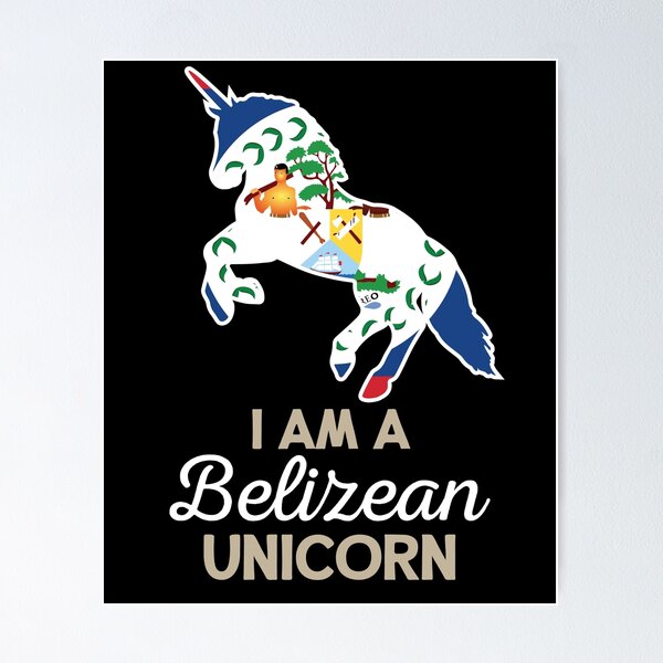 Item preview, Belize Flag Belizean Unicorn designed and sold by countryflags.