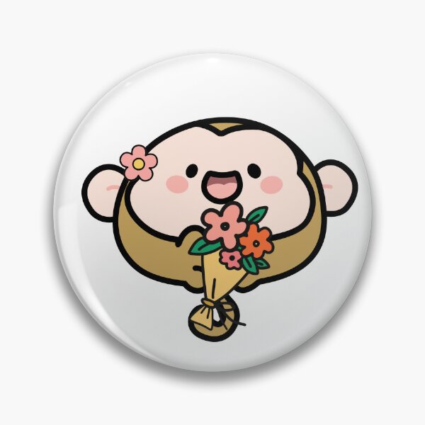 Item preview, Cute Monkey with Flowers  designed and sold by ChathuStrokes.