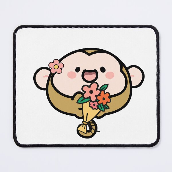 Item preview, Cute Monkey with Flowers  designed and sold by ChathuStrokes.