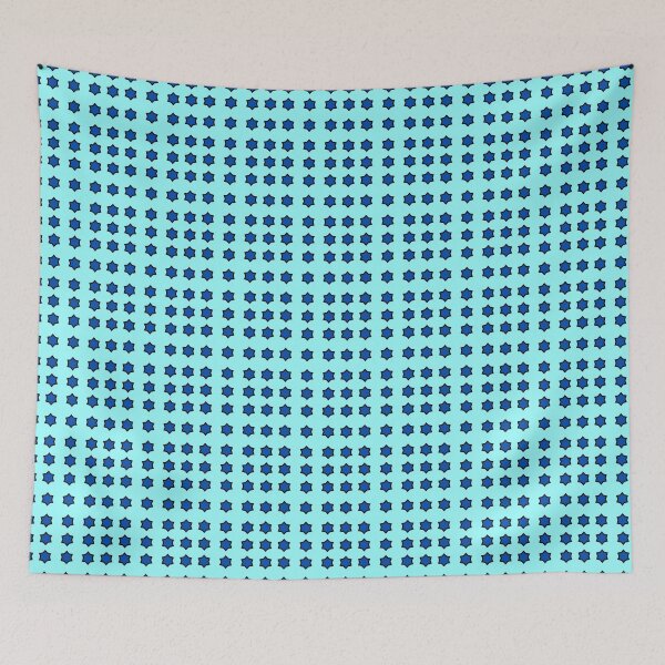 Item preview, Blue six point stars on light blue background pattern designed and sold by fev-rocks.