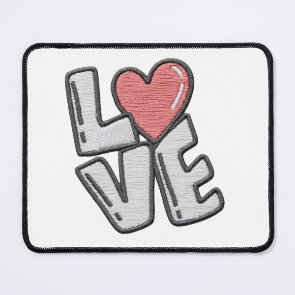 Item preview, A bold embroidered-style LOVE design with a heart detail. Clean, cozy, and expressive—made for everyday items, gifts, and décor. designed and sold by NextWave Studio.