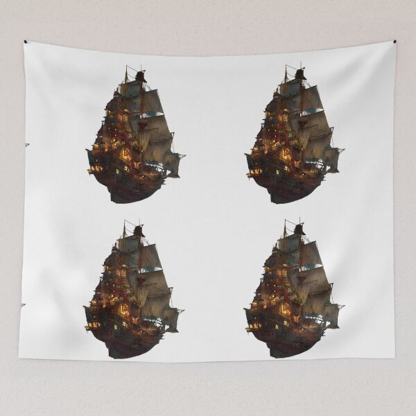 Item preview,  Caribbean Adventurous Spirits Unveiling Iconic Pirate Ships Sea designed and sold by ART ATTACK ZONE.