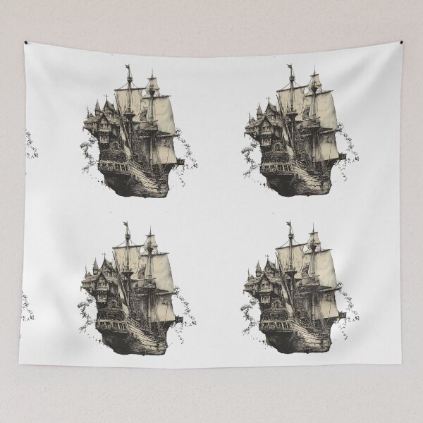 Item preview, Flag Adventurous Spirits Unveiling Iconic Pirate Ships Sea designed and sold by ART ATTACK ZONE.