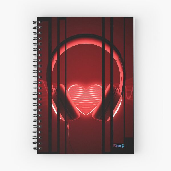 Item preview, Soul Beats: auriculares con forma de corazón brillante con líneas musicales a su alrededor 5 designed and sold by Neon G.