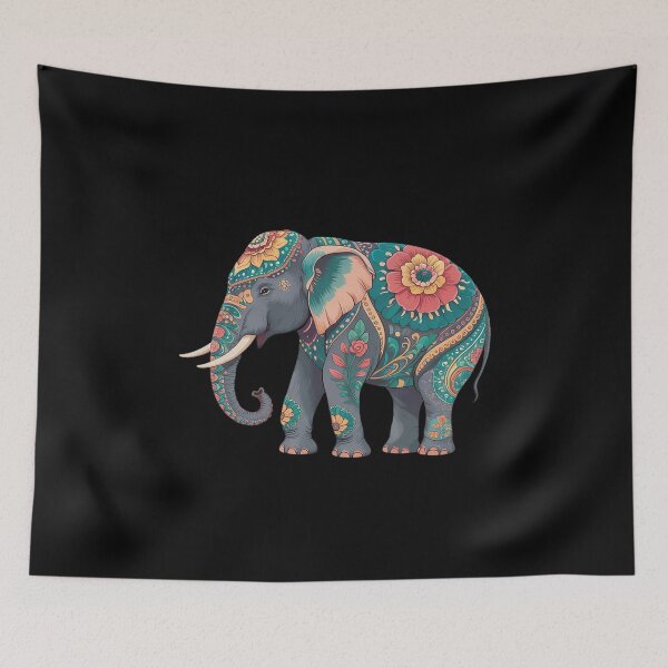 Item preview, Cute Flower Elephant on summer Floral Elephant 1 designed and sold by angolinnArt.