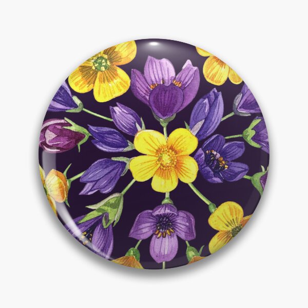 Item preview, Heart made of wildflowers, purple and yellow crocuses designed and sold by LiskoDesign.