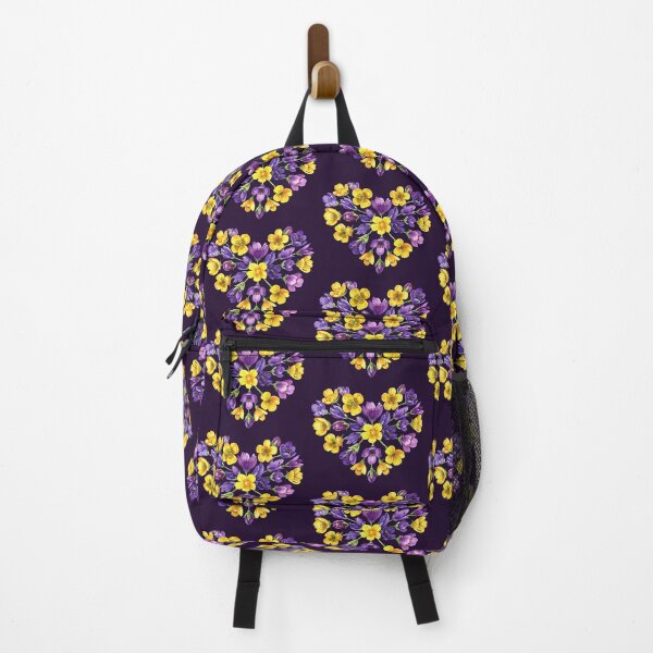 Item preview, Heart made of wildflowers, purple and yellow crocuses designed and sold by LiskoDesign.