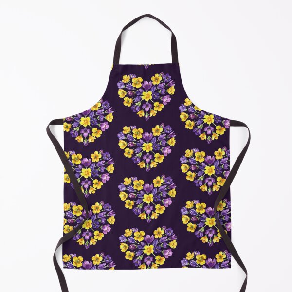 Item preview, Heart made of wildflowers, purple and yellow crocuses designed and sold by LiskoDesign.