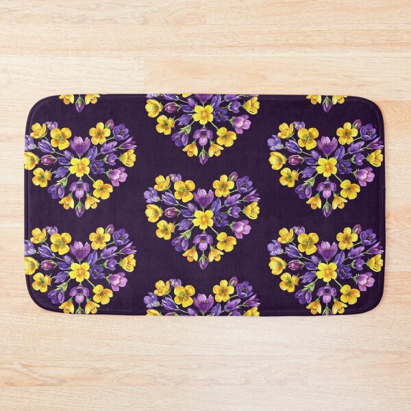 Item preview, Heart made of wildflowers, purple and yellow crocuses designed and sold by LiskoDesign.