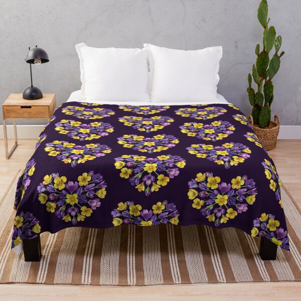 Item preview, Heart made of wildflowers, purple and yellow crocuses designed and sold by LiskoDesign.