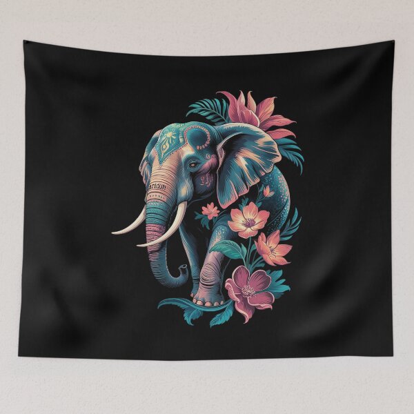 Item preview, Cute Flower Elephant on summer Floral Elephant3 designed and sold by joyouartArt.