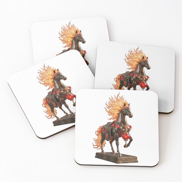 Item preview, Majestic Fire Horse Statue 2026 – Feng Shui Wealth & Victory Symbol Art designed and sold by JaaCreativeShop.