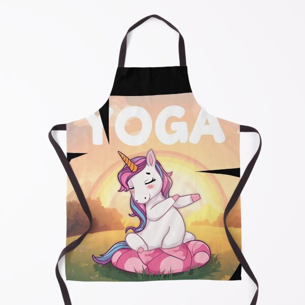 Item preview, Unicorn doing yoga pose and rainbow aura shining, Magical Flexibility 5 designed and sold by Neon G.