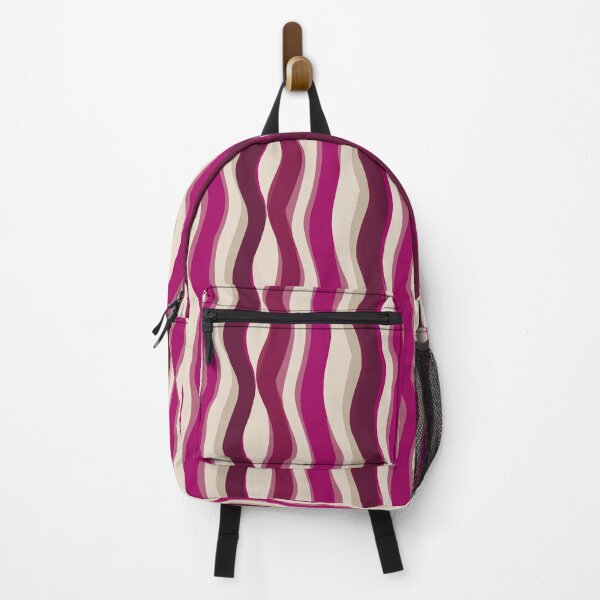 Item preview, Retro Magenta and Burgundy Wavy Stripes designed and sold by Prismatect.