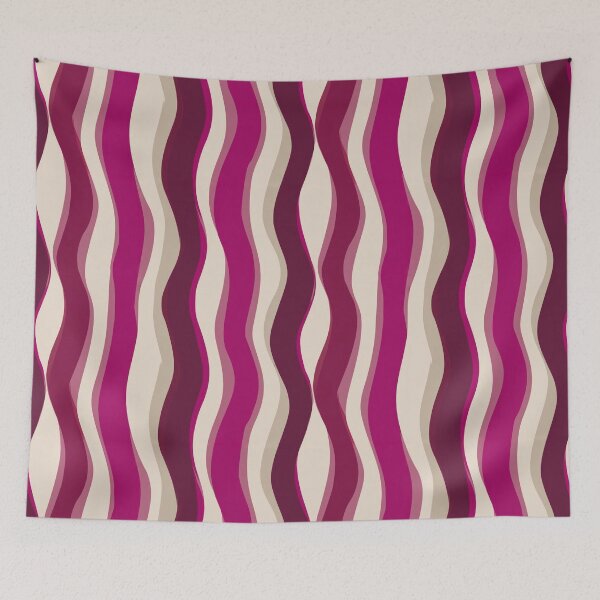 Item preview, Retro Magenta and Burgundy Wavy Stripes designed and sold by Prismatect.