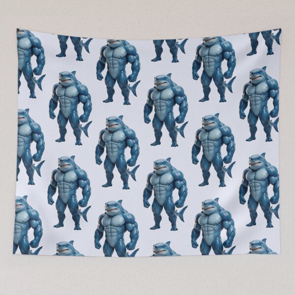 Item preview,  Buff Shark Bodybuilder Funny Gym Meme designed and sold by PixMoody.