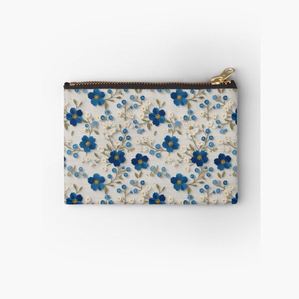 Item preview, Vintage Blue Floral Embroidery Aesthetic Pattern designed and sold by Prismatect.