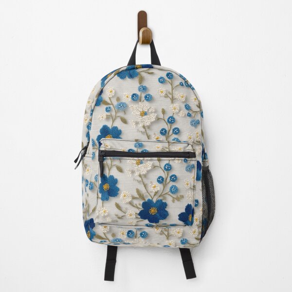 Item preview, Vintage Blue Floral Embroidery Aesthetic Pattern designed and sold by Prismatect.