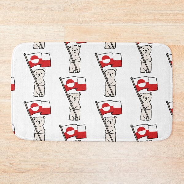 Item preview, Polarbear Holding Greenland Flag designed and sold by NinniSilver.