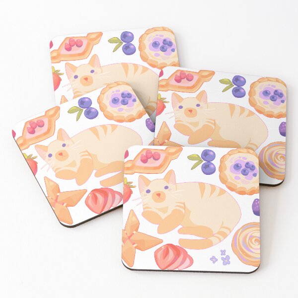 Item preview, Blue and red berries surround the danish cat designed and sold by kittycitymayor.