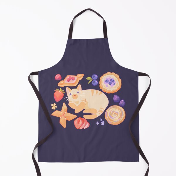 Item preview, Blue and red berries surround the danish cat designed and sold by kittycitymayor.