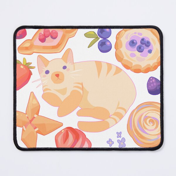 Item preview, Blue and red berries surround the danish cat designed and sold by kittycitymayor.