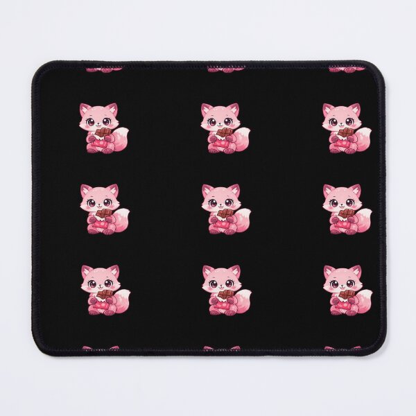 Item preview, Pink cute Fox with Chocolate - kawaii art designed and sold by DamioPolArt.