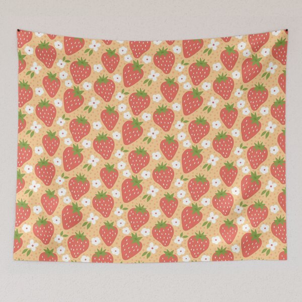 Item preview, Country Summer Strawberry on Yellow designed and sold by latheandquill.