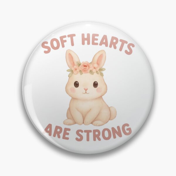 Item preview, Soft Hearts Are Strong Cute Bunny Pastel Kindness Art designed and sold by NRcollections24.