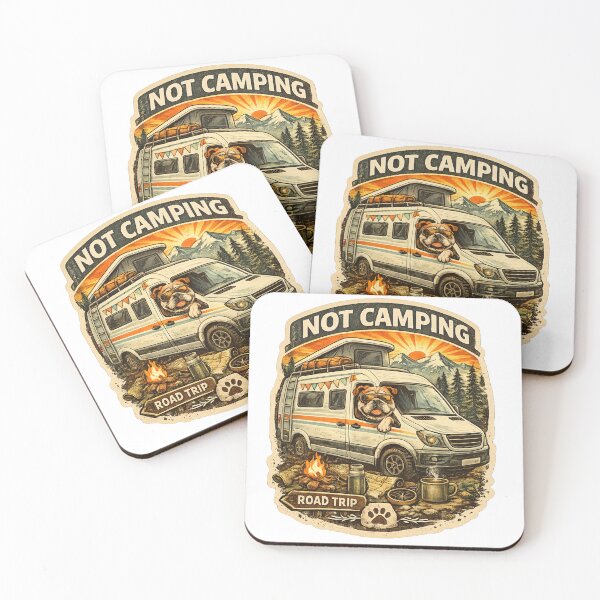 Item preview, Bulldog Road Trip – Camper Van Adventure Illustration designed and sold by VanSpirit.