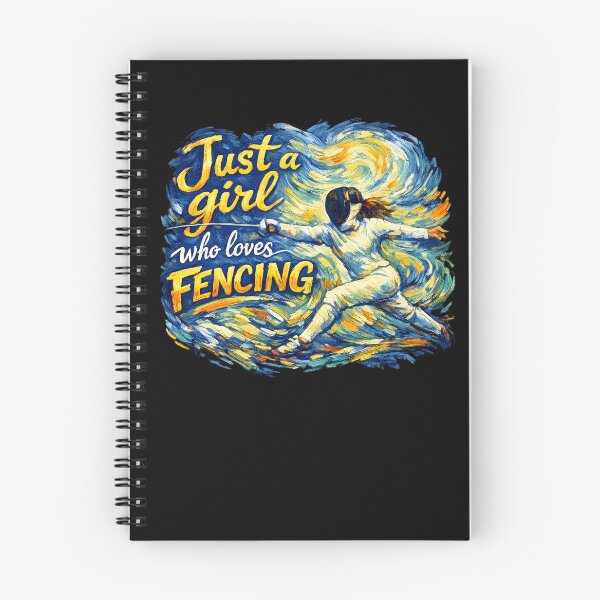 Item preview, Just a Girl Who Loves Fencing, surreal impressionism Van Gogh Style designed and sold by AntiFormApparel.