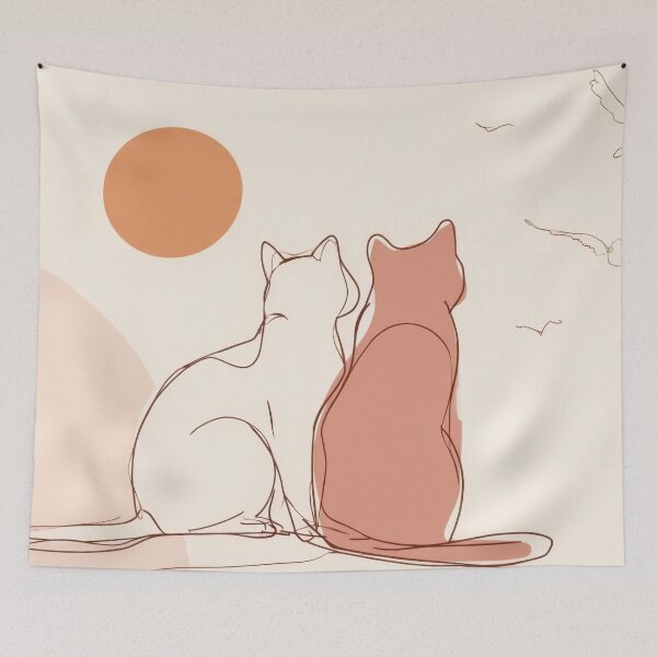 Item preview, Cats watch birds in the sky designed and sold by anytka.