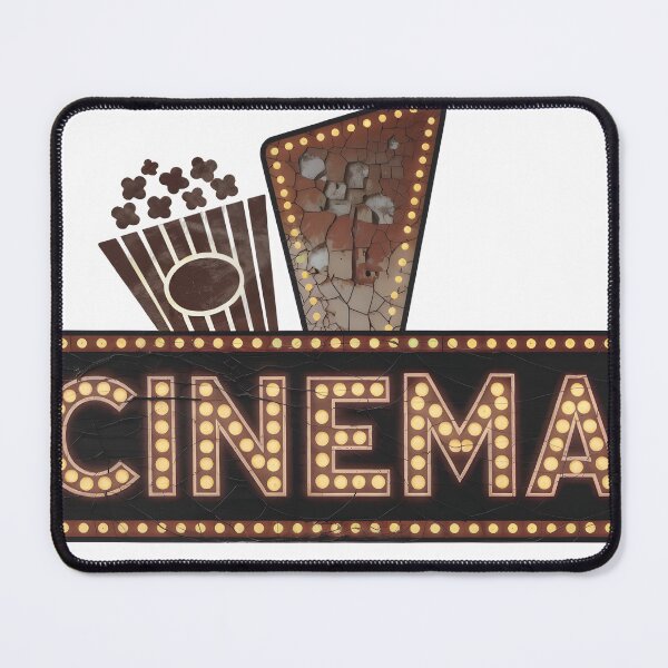 Item preview, Vintage cinema sign with popcorn and film reel designed and sold by Creative88Art.