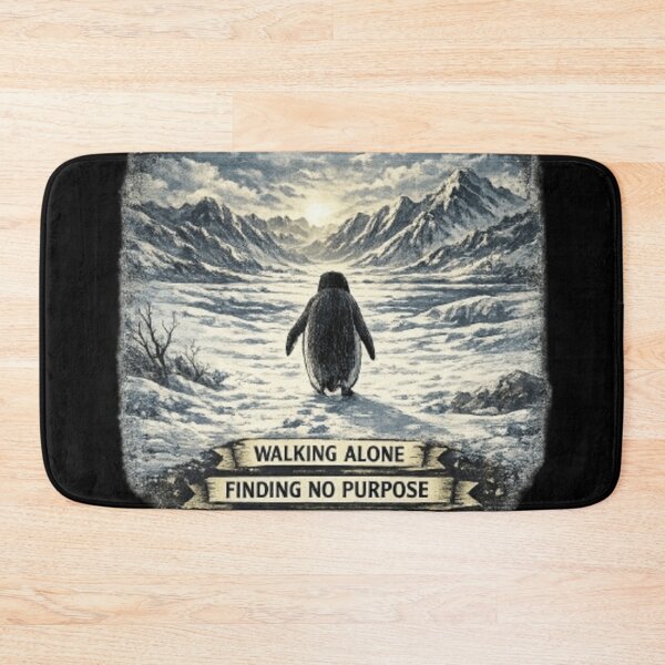 Item preview, Nihilist Penguin T-Shirt – Walking Alone, Embracing the Void Graphic Tee designed and sold by NIZAR  din⭐⭐⭐⭐⭐.