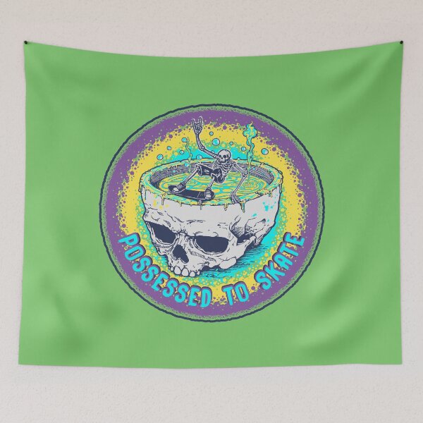Item preview, 80s Retro Neon Skeleton Skateboarder Skull Bowl designed and sold by sXe-art.