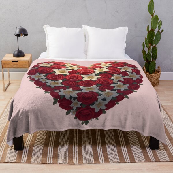 Item preview, Floral Heart of Roses and Lilies – Romantic Love Flower Art designed and sold by Y-MOONSTAR.