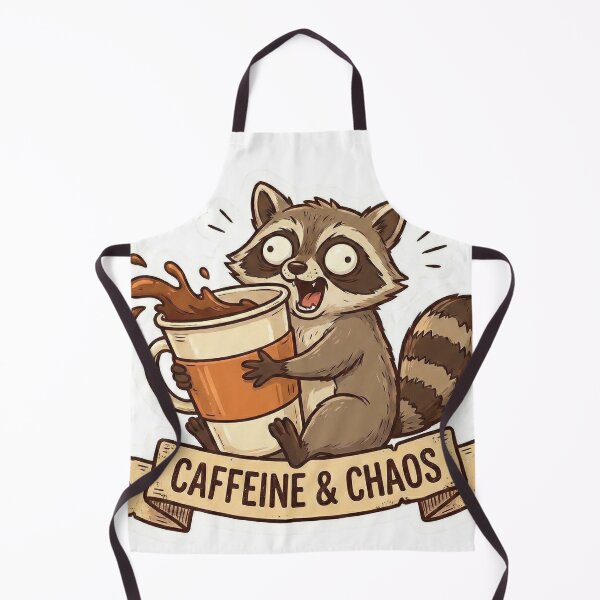 Item preview, Caffeine & Chaos – Funny Manic Raccoon Coffee designed and sold by Simple Graphics.