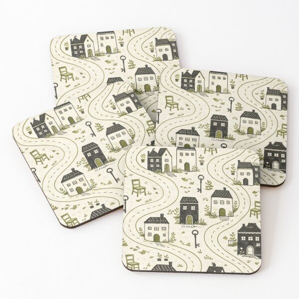 Item preview, Cozy Village Pattern designed and sold by EvaArtHome.