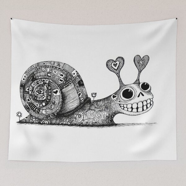 Item preview, Snail with skull and heart design designed and sold by anytka.