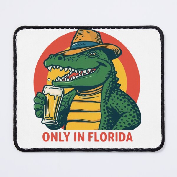 Item preview, Only in Florida – Chillin’ Alligator with Drink designed and sold by UrbanPunch.
