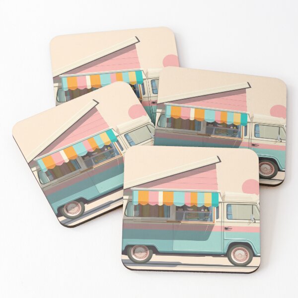 Item preview, Colorful food truck setup at sunset designed and sold by anytka.