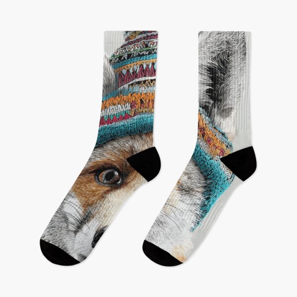 Item preview, Fox wearing a colorful hat designed and sold by anytka.